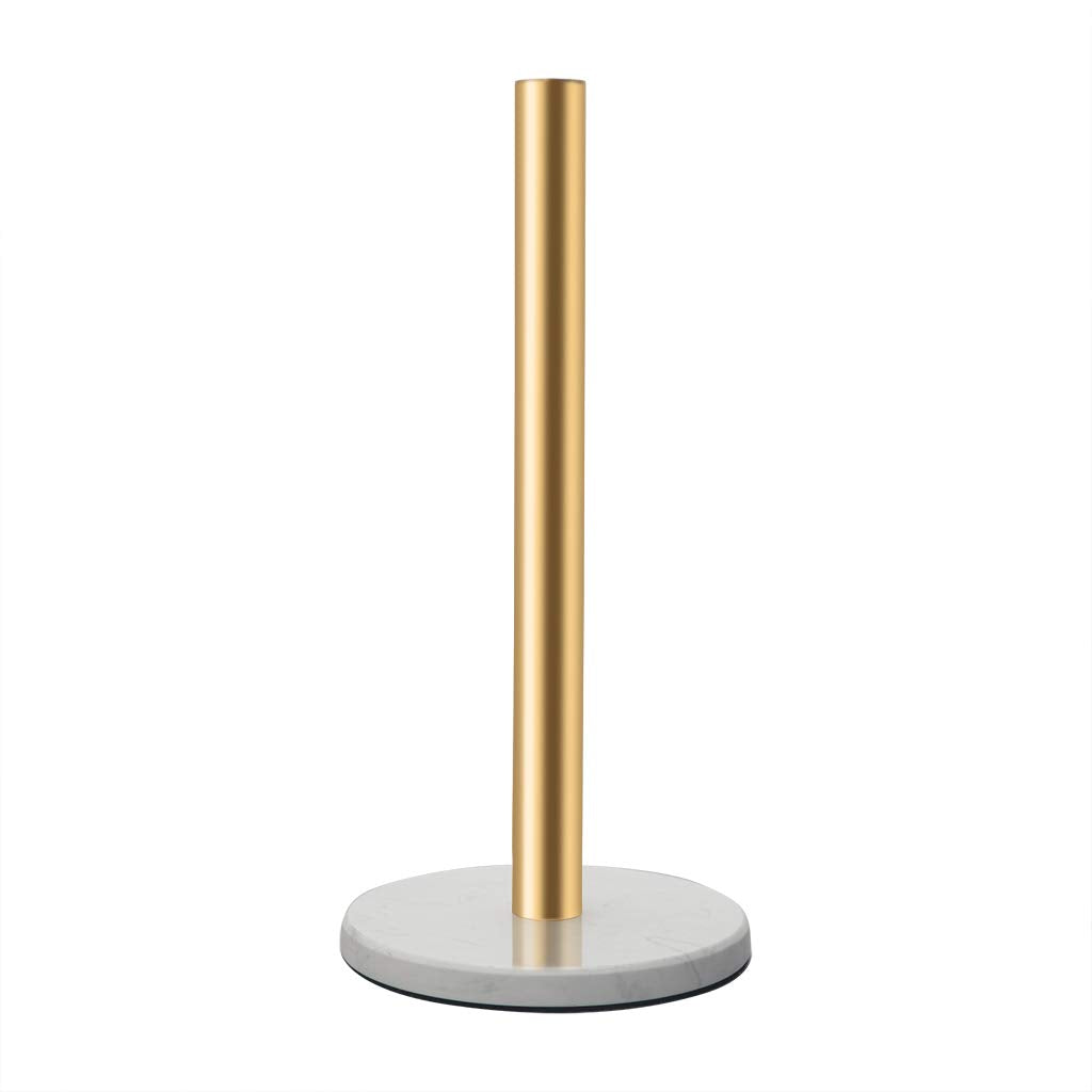 Lutavoy Marble Paper Towel Holders Copper Plated Standing Kitchen Paper Towel Holder With Marble Base (Kz22 - Gold)