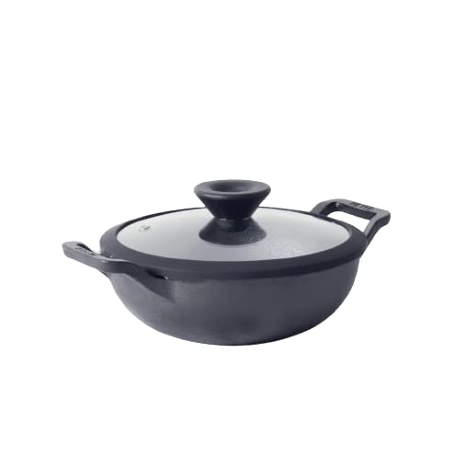 Meyer Pre Seasoned Cast Iron Kadai 20Cm, Black