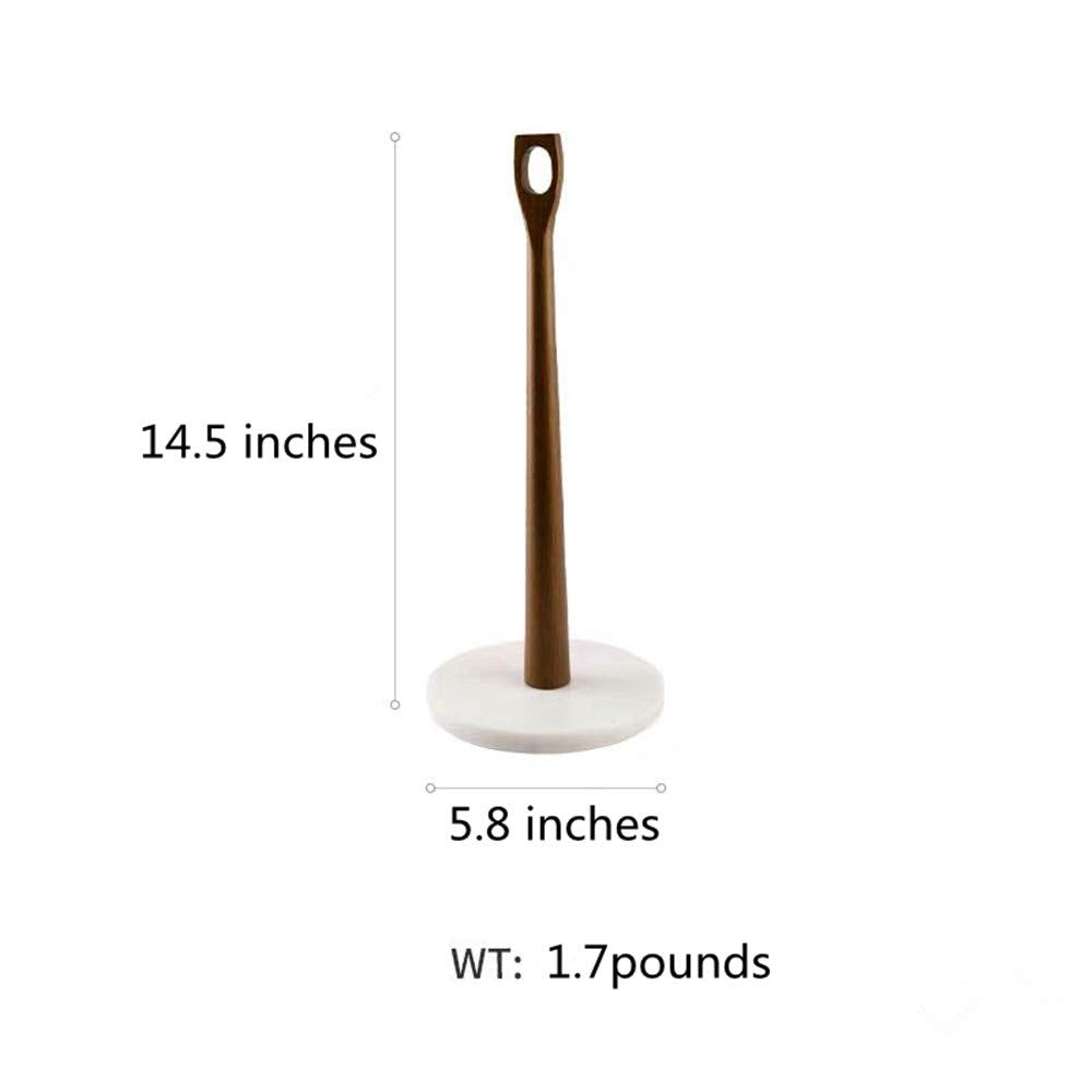 Xmzxkj White Marble Base Paper Towel Holder Towel Dispenser Marble And Acacia 14.5 Inches Tall