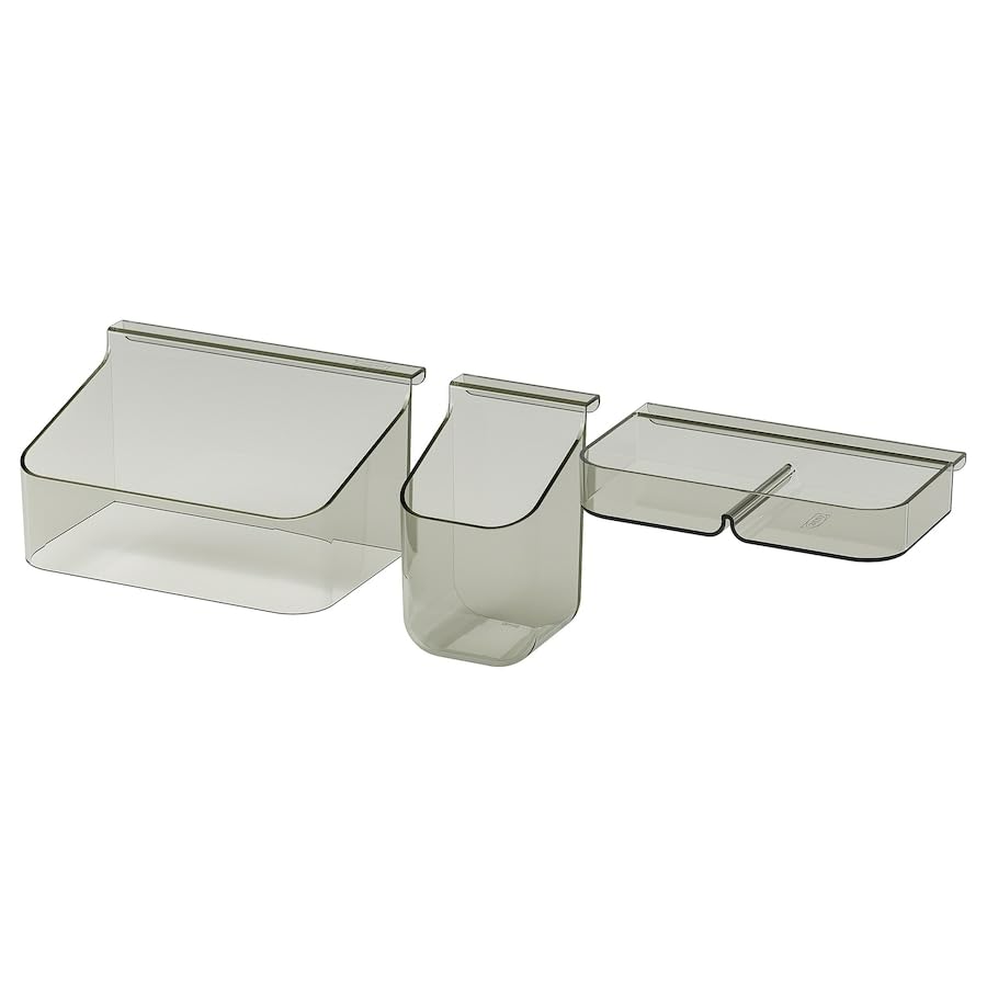 Visslan Drawer Organisers, Set Of 3, Grey  Durable And SpaceSaving Storage Trays For Organizing Office Supplies, Kitchen Utens