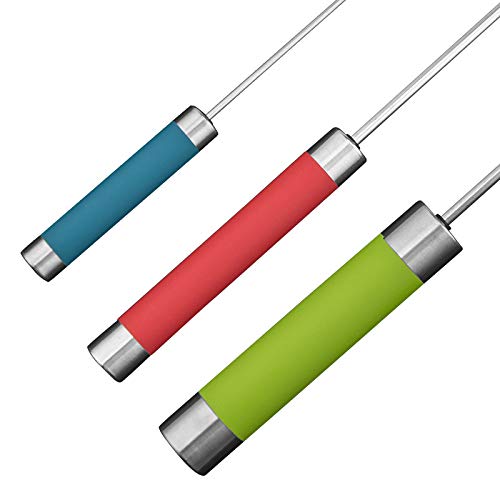 Stainless Steel Semi-Automatic Egg Whisk - 3Pcs Hand Push Rotary Whisk Blender (3 Colors)