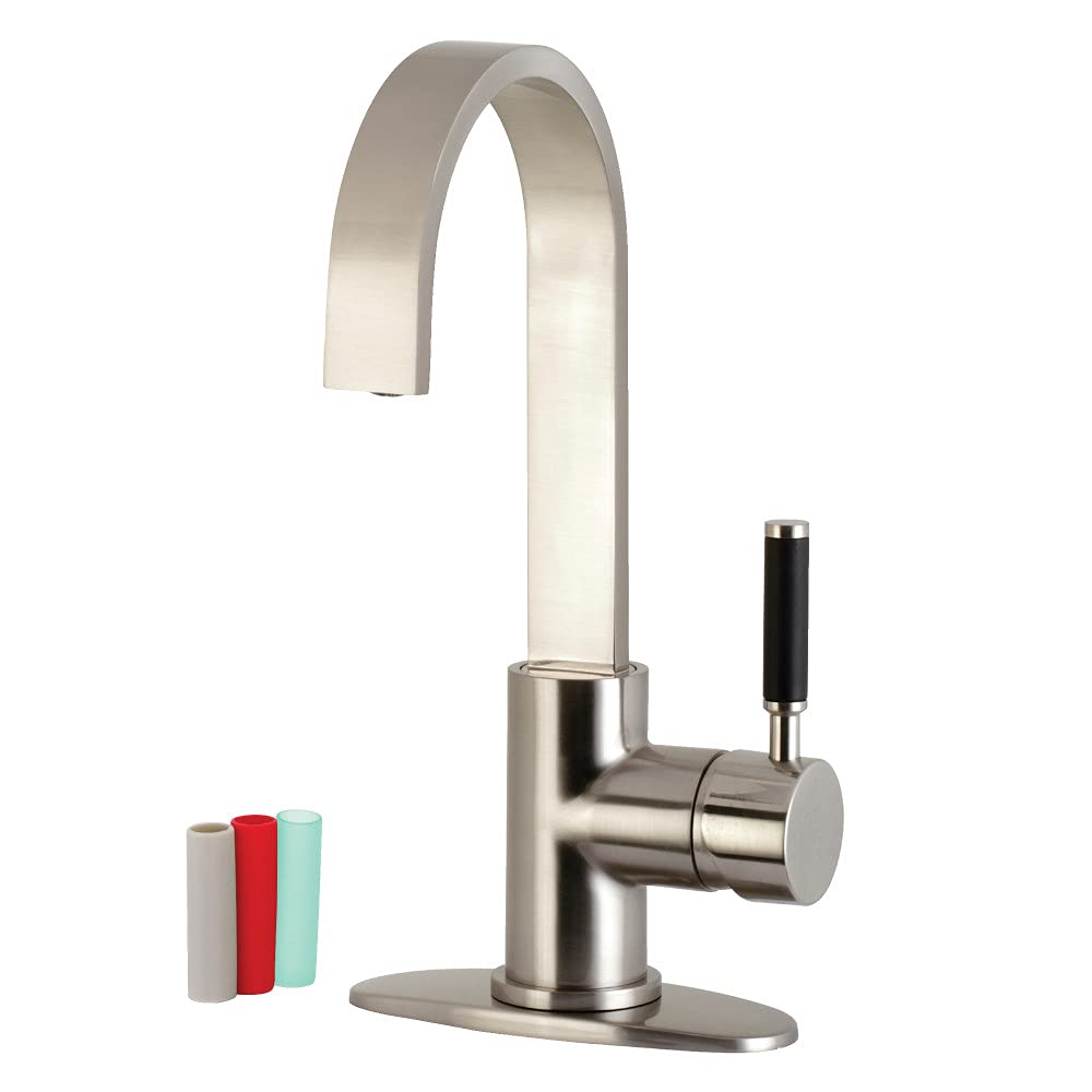 Kingston Brass Ls8618Dkl Kaiser One-Handle 1-Hole Deck Mounted Bar Faucet, Brushed Nickel