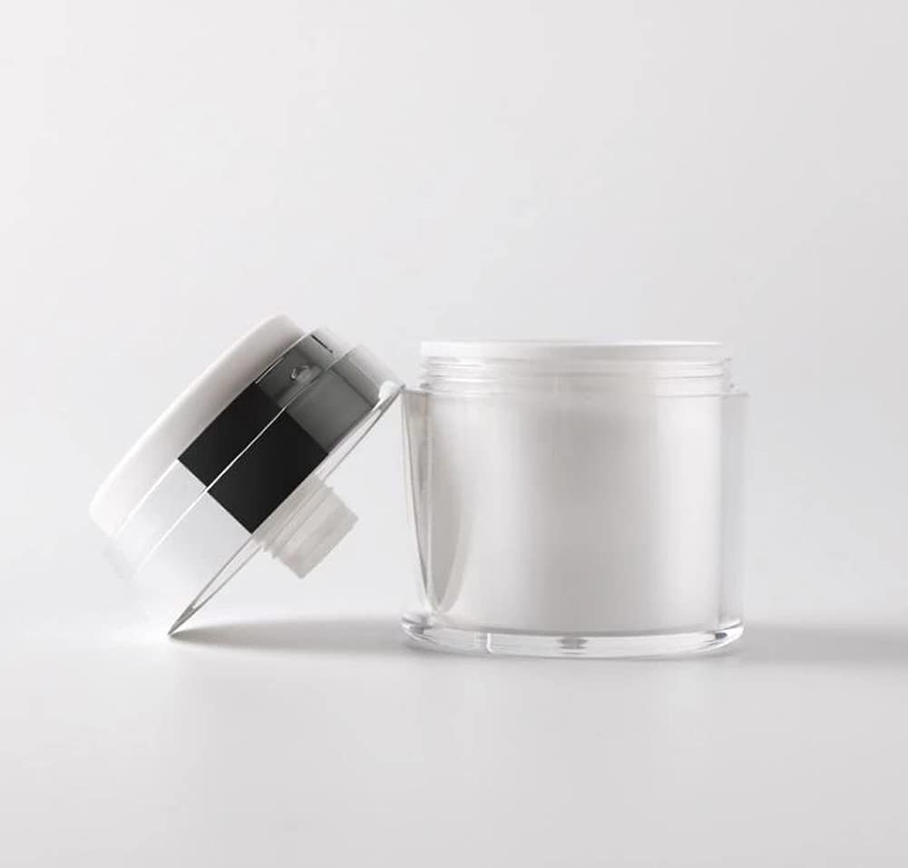 Wresty 2 Pack Airless Cosmetic Container Empty Acrylic Air Pump Jars Travel Vacuum Bottle Airless Cream Lotion Sample Containers