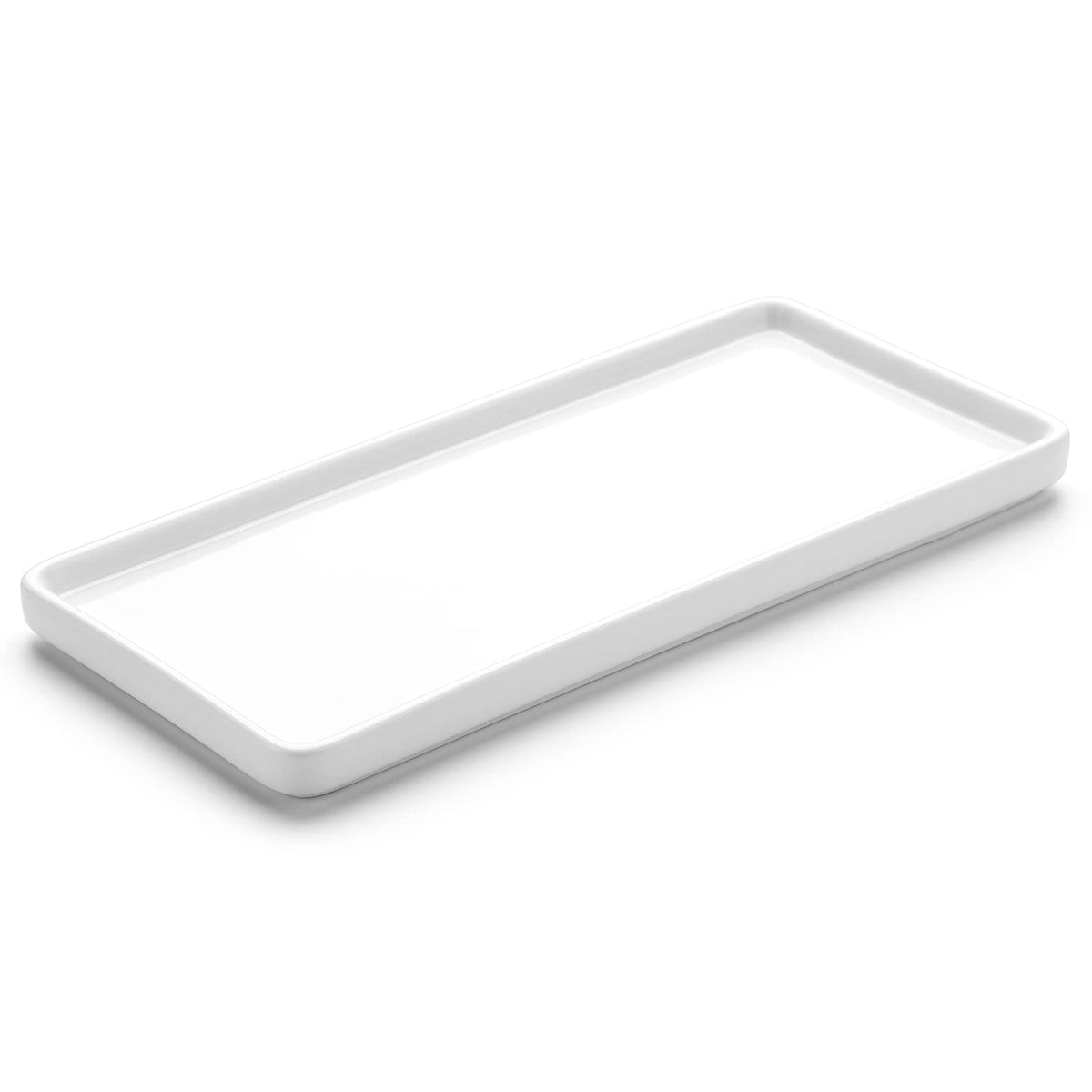 Gurygo 8 Bathroom Tray For Counter, Ceramic Vanity Tray For Bathroom, Small Rectangle Ceramic Tray, Kitchen Soap Tray, Ceramic T