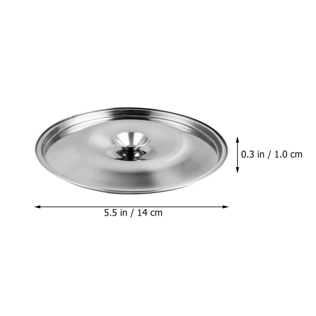 Yardwe 2Pcs Stainless Steel Cover Bowl 5In Universal Small Pot Lid Mini Pan Lid Bowl Covers Saucepan Cover Spices Pots Cover Sea