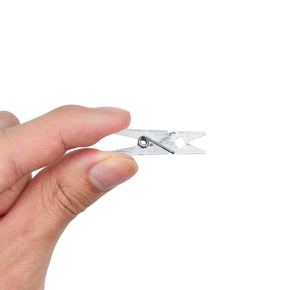128 Pieces Mini Transparent Plastic Clear Clips  Binder  Photo Clips  Clothespins Clip