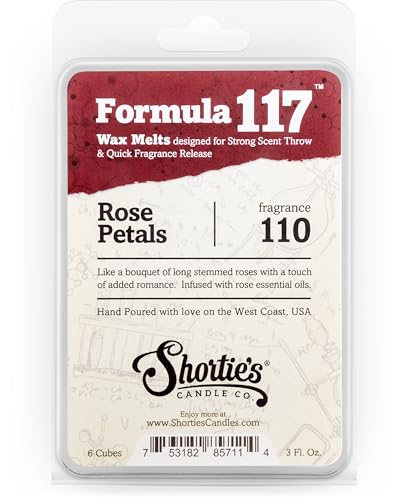 Shortie's Candle Company Rose Petals Wax Melts - Formula 117-1 Highly Scented 3 Oz. Bar - Made with Natural Oils - Flower & Flor