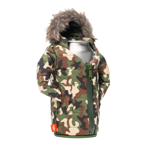 Puffin - The Pahka Beverage Parka, Insulated Skinny Can Cooler, Camo