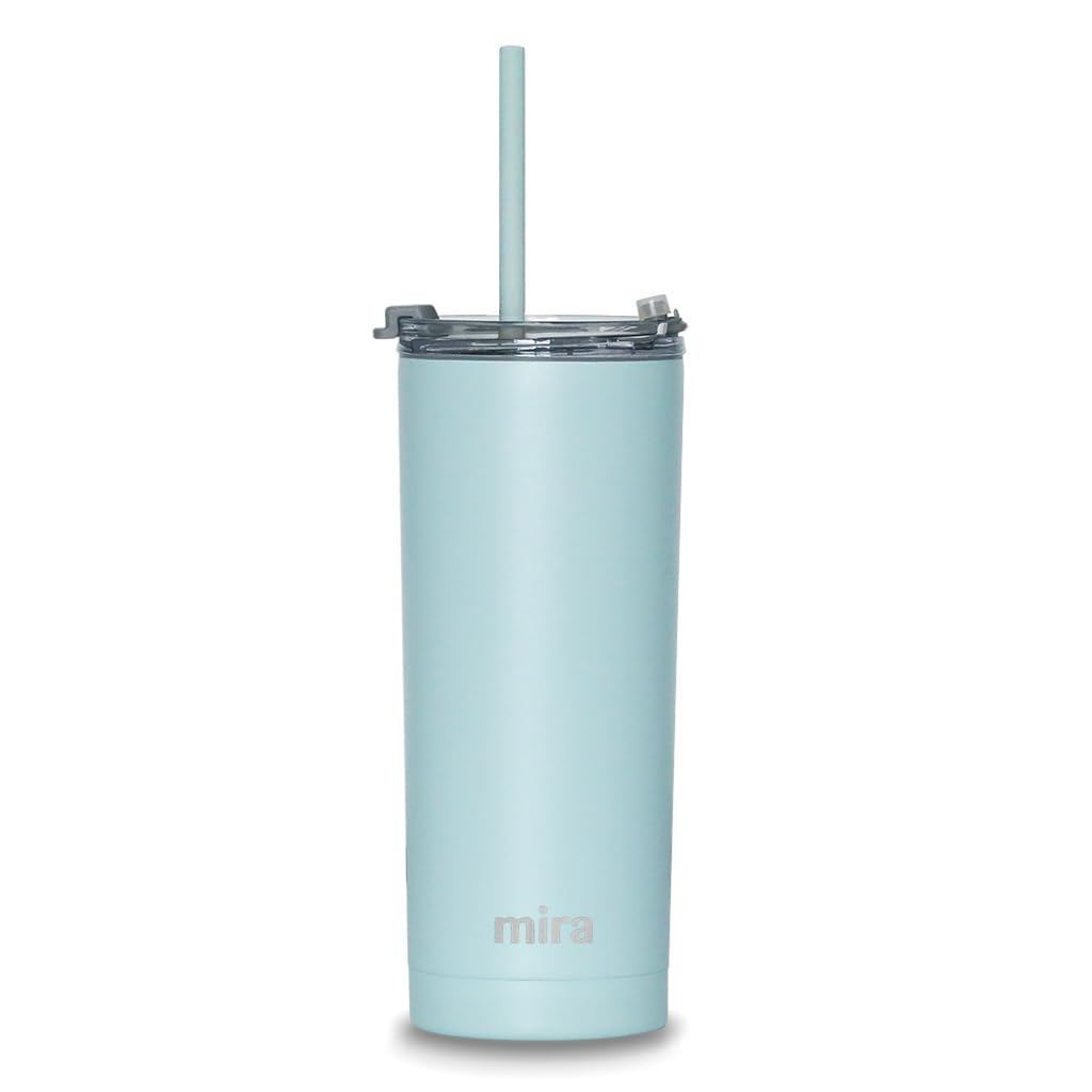 MIRA 20 oz Stainless Steel Vacuum Insulated Tumbler with MultiUse Flip Lid & Straw  Travel Tumbler Cup for Hot or Cold Drinks 