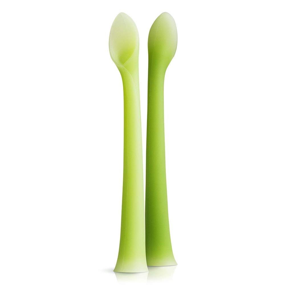 Olababy 100% Silicone Soft Tip Feeding Spoon For Parent Led Weaning 2 Count (Pack Of 1 )
