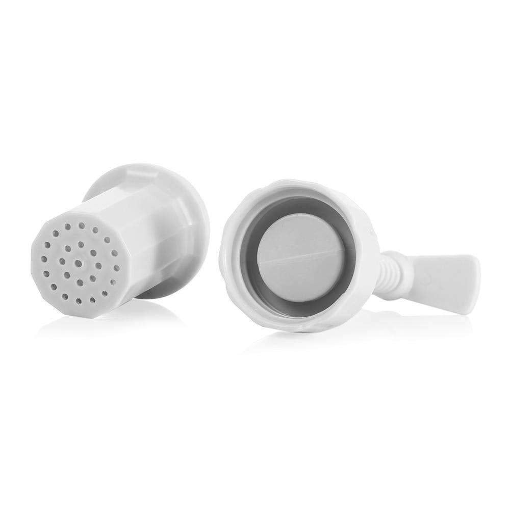 Tredoni 1.2X2.5'' Garlic Press Screw Masher - Plastic Garlic Crusher Squeezer Mincer, White