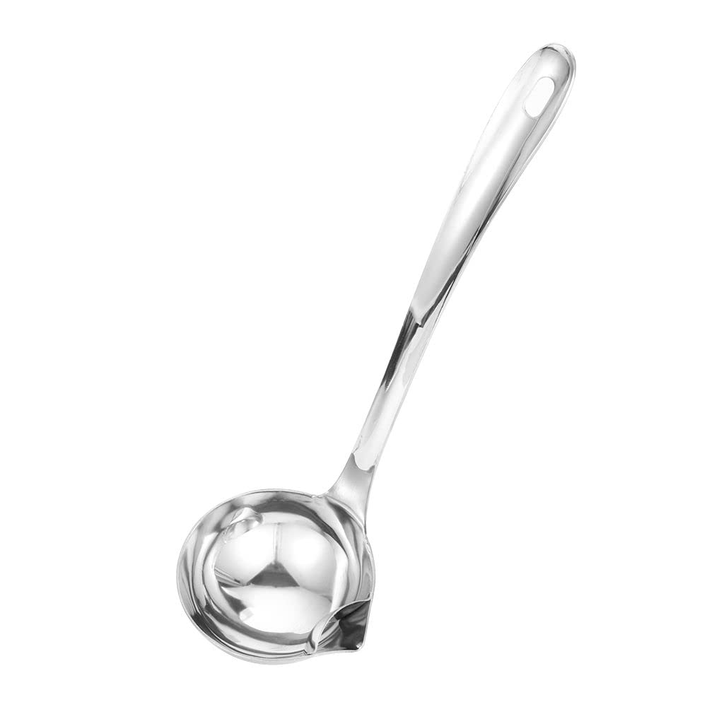 1Pcs Oil Separator Soup, 12 Inch Stainless Steel Spoon, Strainer Filter, Oil Mesh Colander Cooking Gadgets