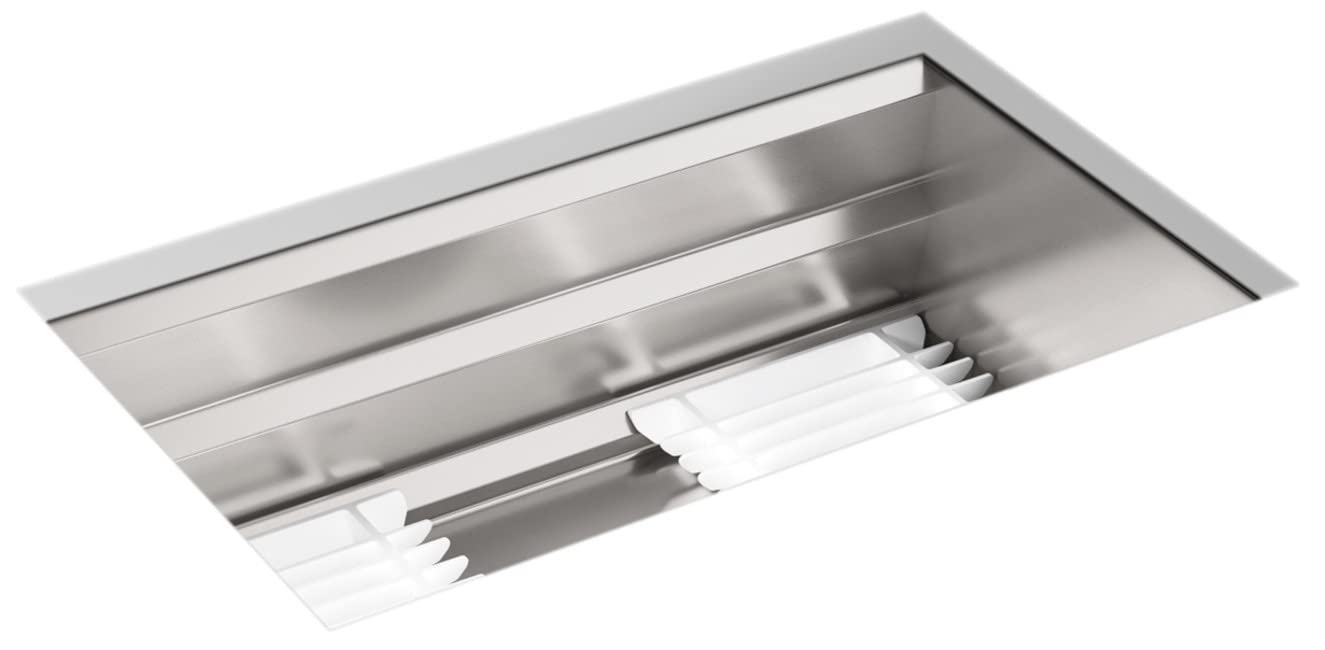 KOHLER Prolific 29 inch Workstation Stainless Steel Single Bowl Undermount Kitchen Sink with Included Accessories, 10 inches Dee
