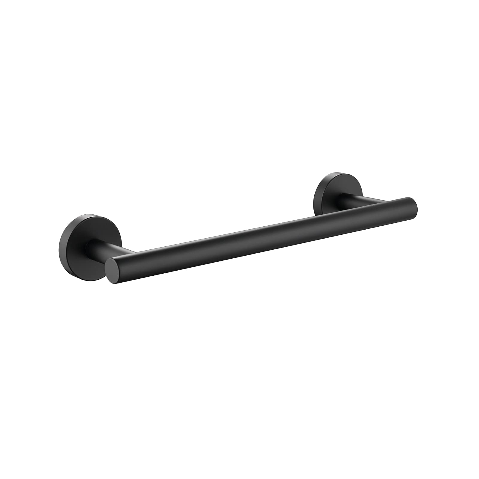 Tastos 12 Inch Black Single Towel Bar Rack, Sus 304 Stainless Steel Round Bathroom Towel Bar Heavy Duty Towel Holder Kitchen Tow