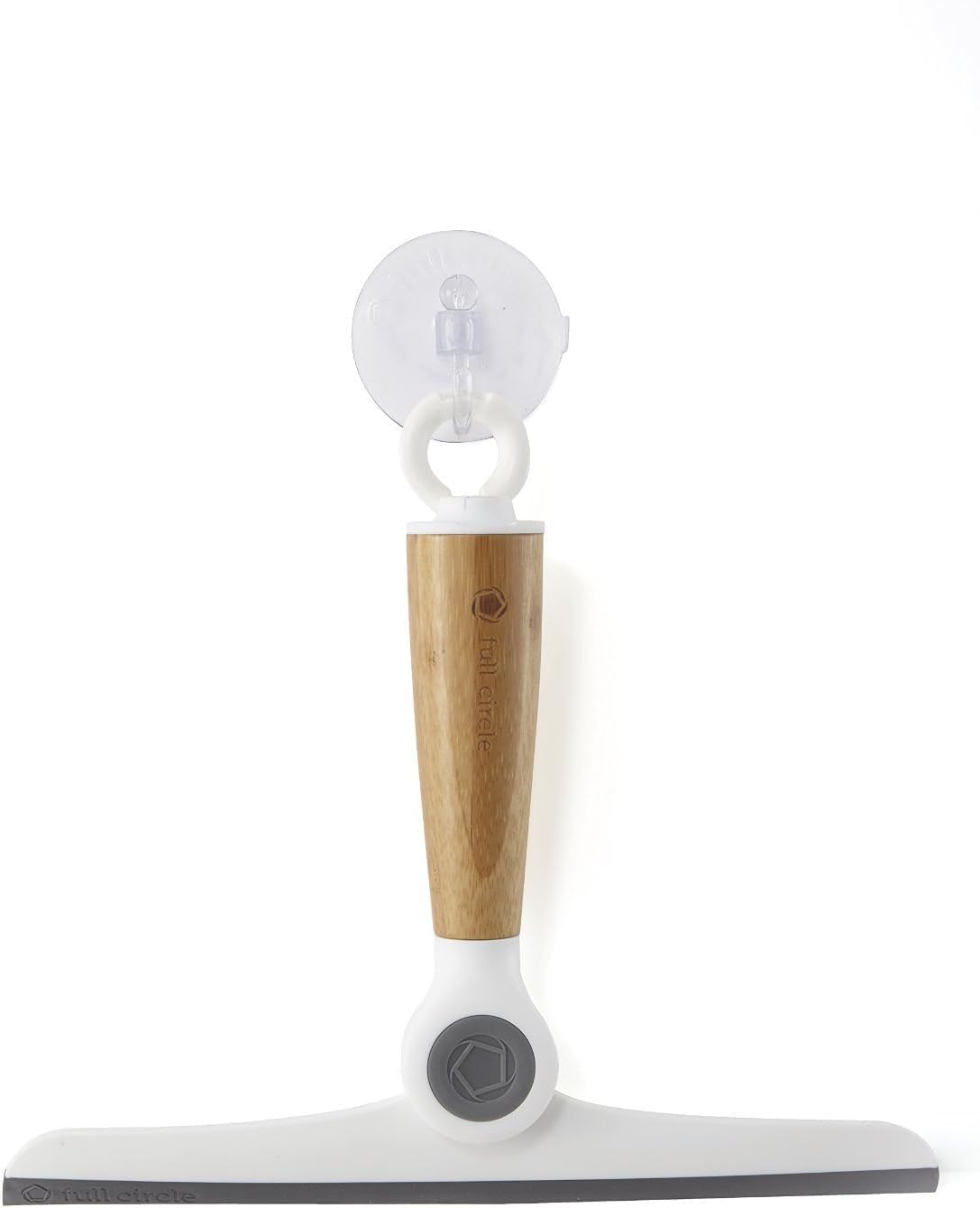 Full Circle Wipe Out Pivoting Shower Squeegee with Hanging Hook  2 Piece  White