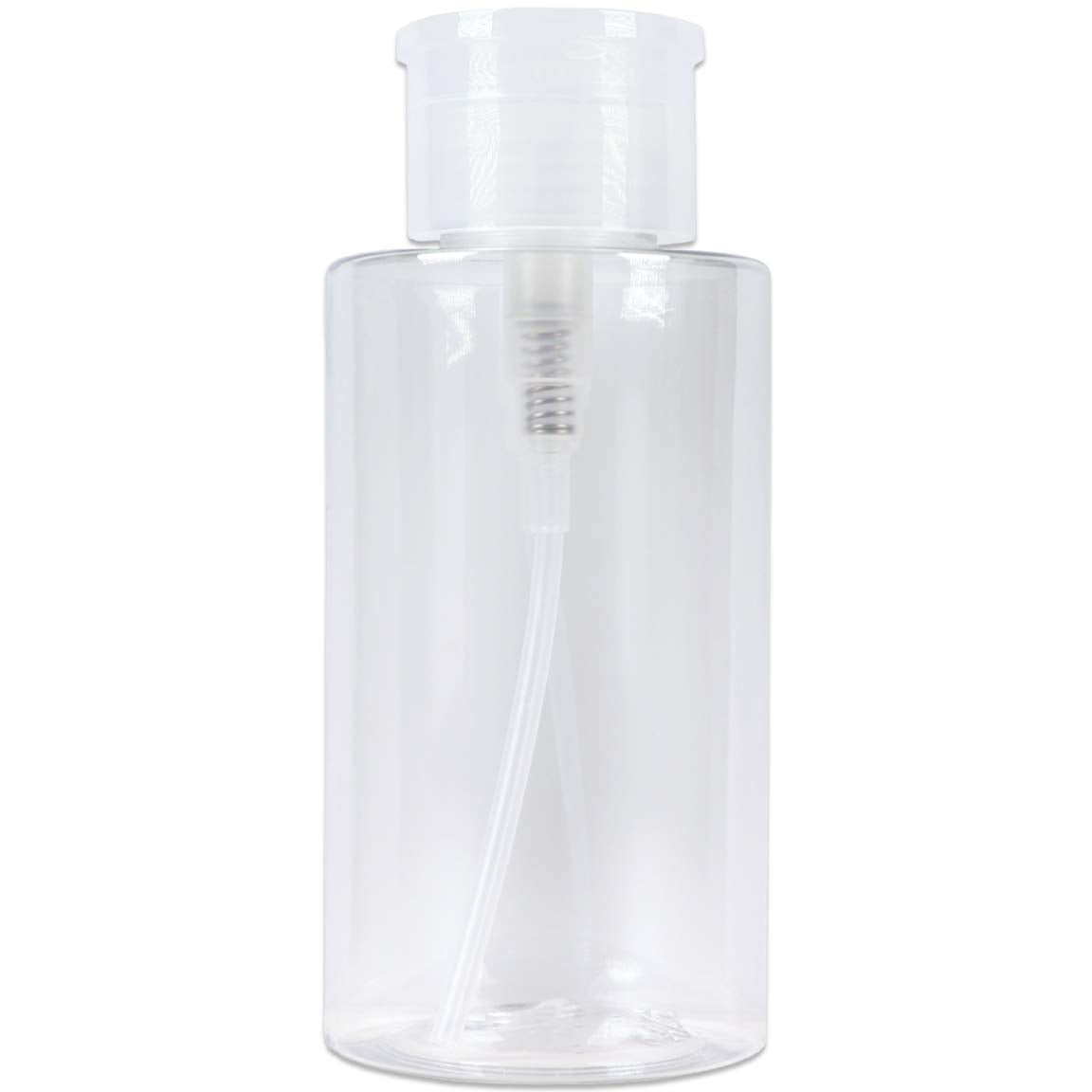 10Oz Push Down Pump Dispenser Flip Top Cap Refillable Empty Bottle - Color: Clear - Lockable Travel Cosmetic Packaging Empty Bot