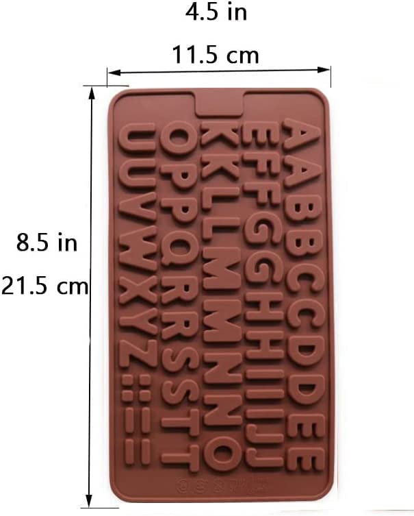 Letter Silicone Chocolate Mould Alphabet Silicone Molds 2Pcs Non-Stick Fondant Molds Perfect For Cake Decoration,Birthday Party