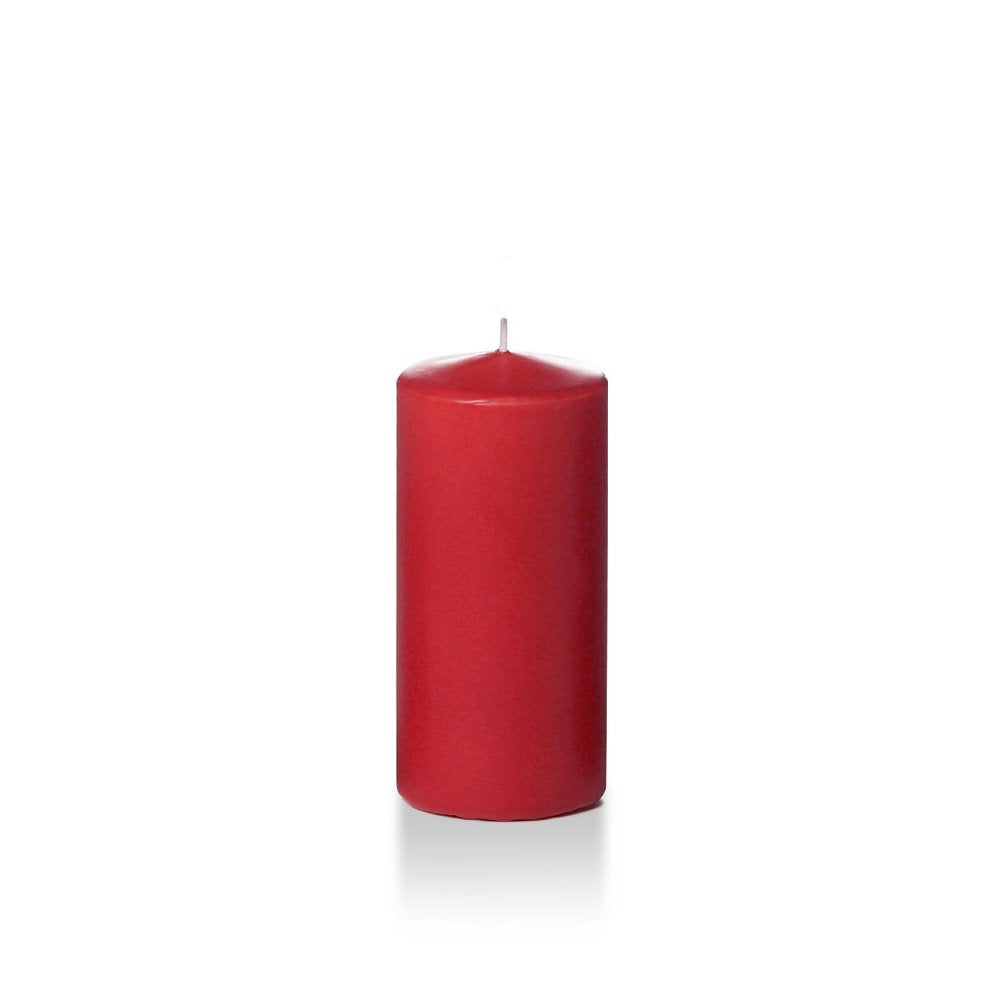 yummi 3 x 6 Ruby Red Round Pillar Candles - 3 per Pack