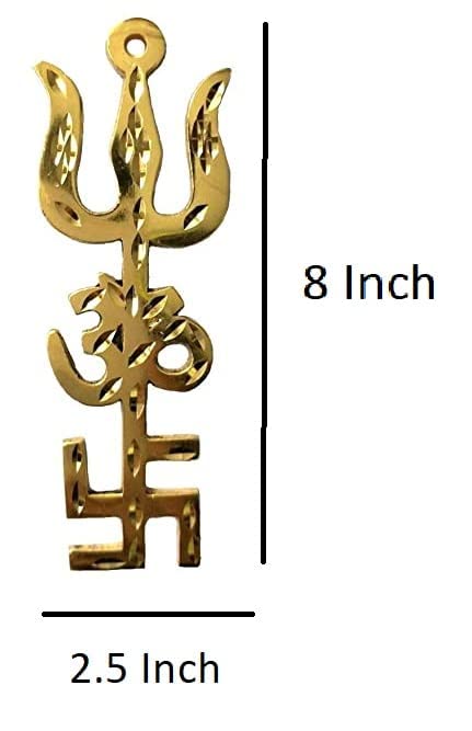 Bless Kraft Home Protection Vastu Yantra Trishakti Swastik Om Trishul For Main Door And Wall Hanging (Modern)