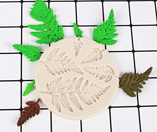 Hengke 2 Piece Leaf Fondant Silicone Mold, Fern Mold 3D Mini Maple Shaped Leaves Diy Cake Mold Cupcake Decoration, Gum Paste Fon