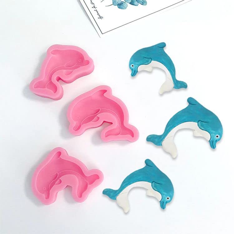 3Pcs Dolphin Marine Animals Silicone Molds For Diy Fondant Candy Making Tools Chocolate Mold Desserts Ice Cube Gum Clay Biscuit