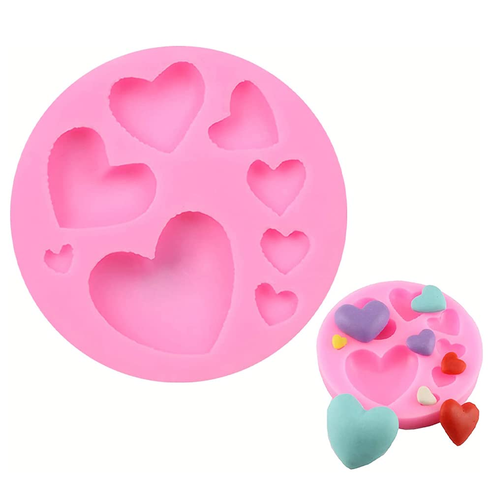 Heart Silicone Molds Mixed Size Silicone Candy Mold Heart Shape Resin Molds Used For Making Cookies Chocolate Pastry Jelly Decor