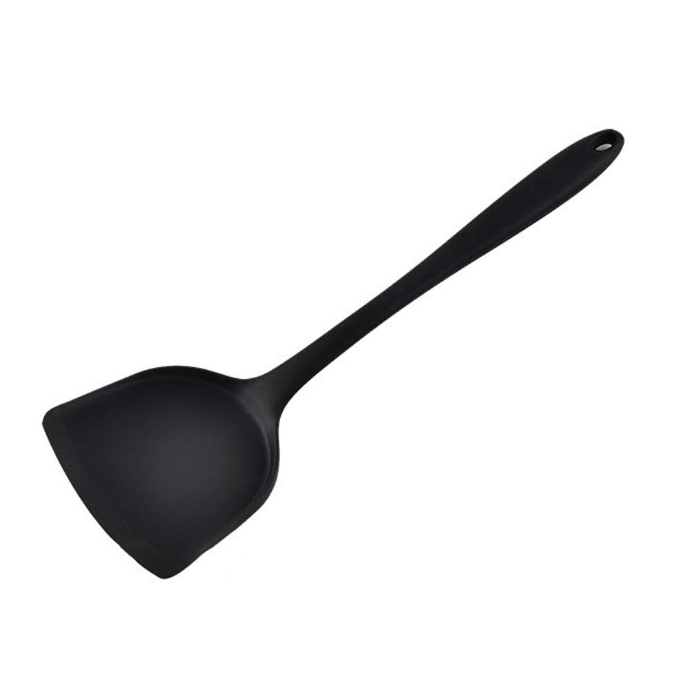 Letoor Heat Resistant Ilicone Shovel Non-Stick Cooking Spatulas Kitchen Utensil, 13 Inch, Black