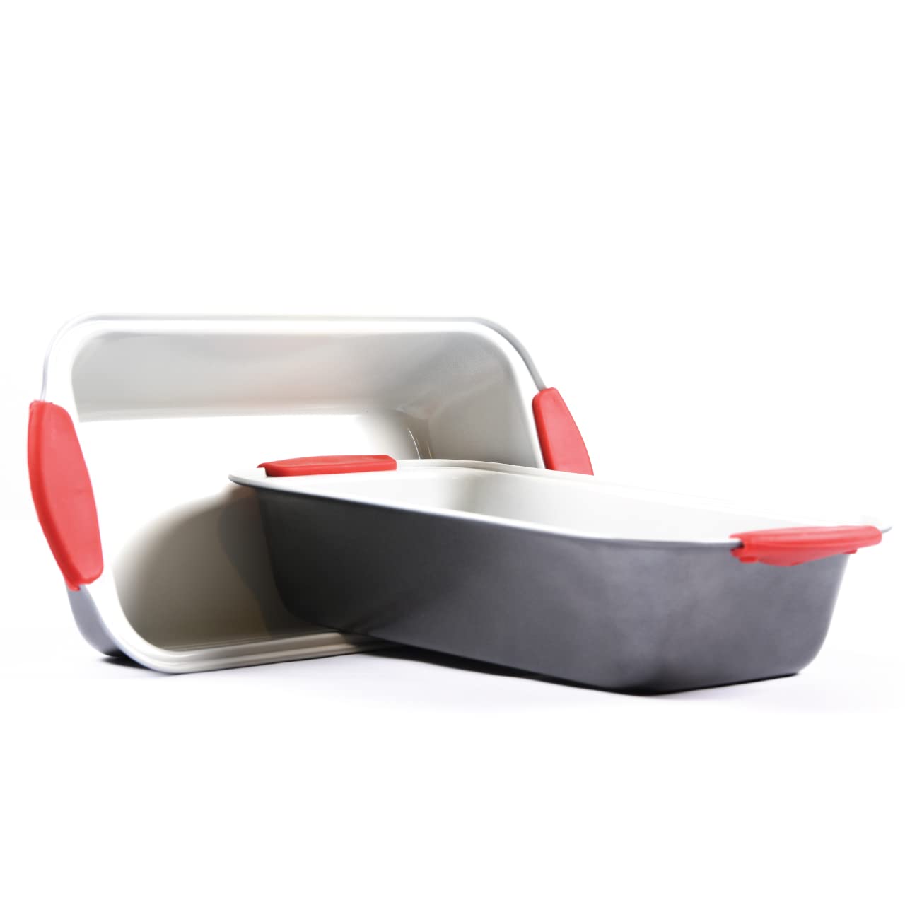 Stone & Clay & Large Loaf Pan - Carbon Steel Non-Stick Bakeware With Removable Silicone Handles - Perfect For Pound Bread Loaves