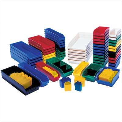 Economy Shelf Bin (4'' H X 6 5/8'' W X 23 5/8'' D) [Set Of 8] Color: Blue