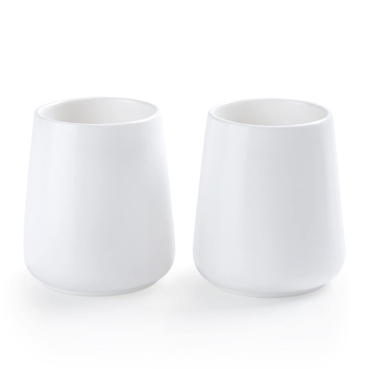 White Toothbrush Holder For Bathroom - 2Pcs Ceramic Tooth Brushing Holders Set, Toothbrush Cup & Toothpaste Organizer For Bathro