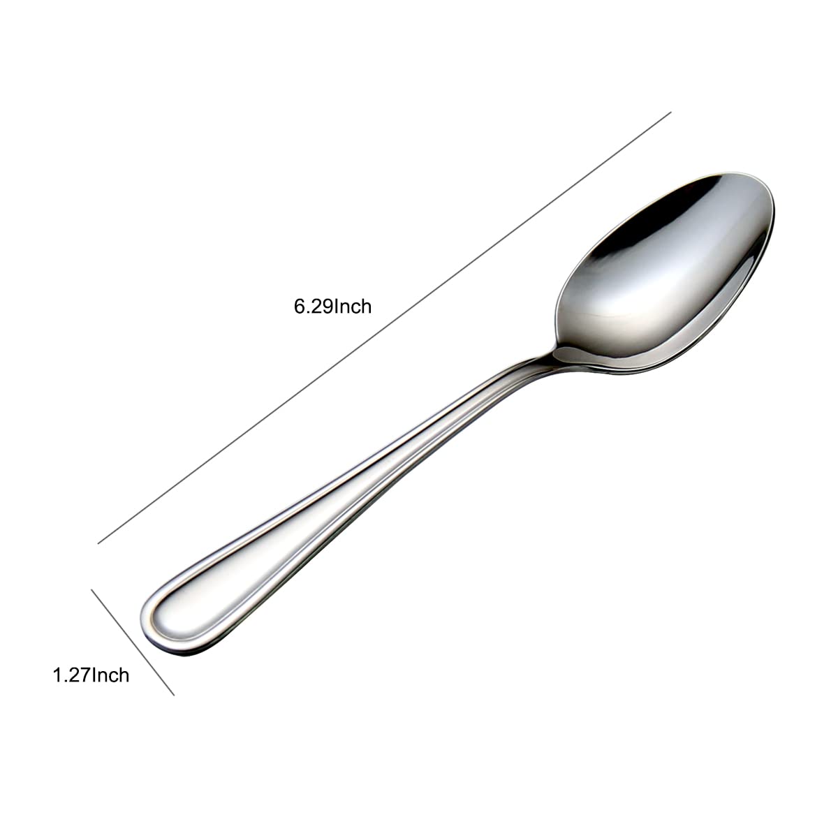 Hissf Teaspoons Stainless Steel 18/0 Tea Spoons 6 Pcs, 6.29 Inches For Home, Kitchen Restaurant, Slilver