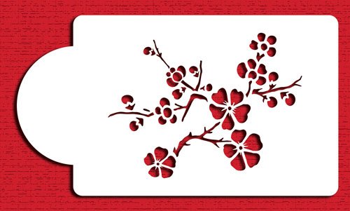 Designer Stencils Blooming Cherry Tree Tier 2 Cake Stencil, Beige/Semi-Transparent