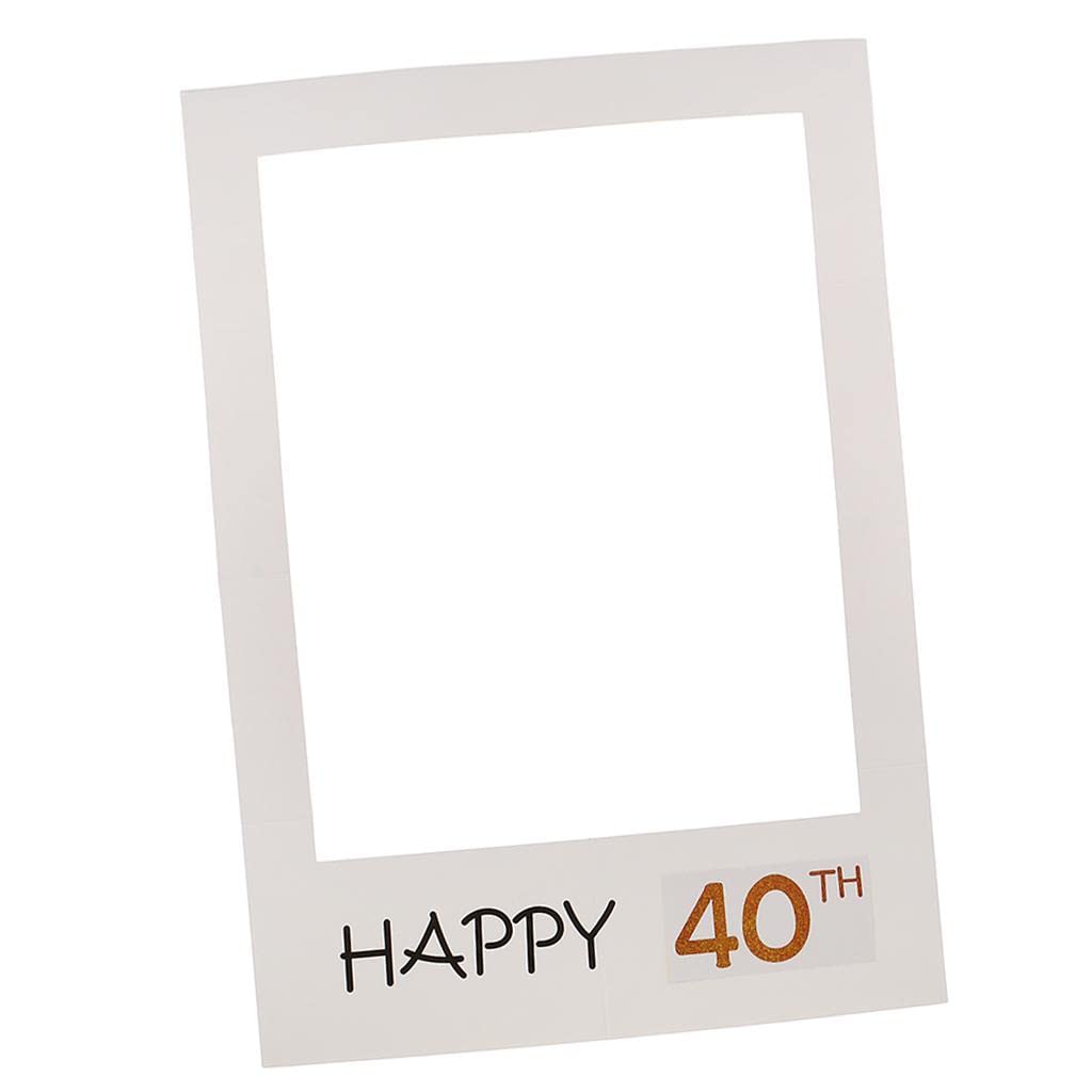 ZOOMELLA Happy Birthday Anniversary Selfie Frame Photo Booth Props Paper Party 40th|Other Gift & Party Supplies|Home & Garden