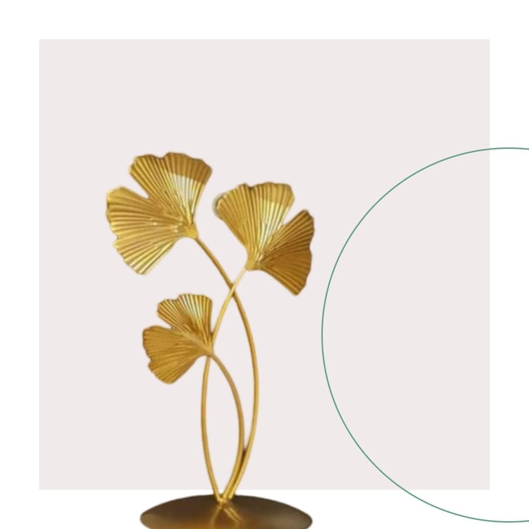 THING MAKER Large Goldmetal Wall Decor Golden Gingko Leaf Ornament Art Wall Sculpture Metal Wall Hanging Decor For Living Room/B