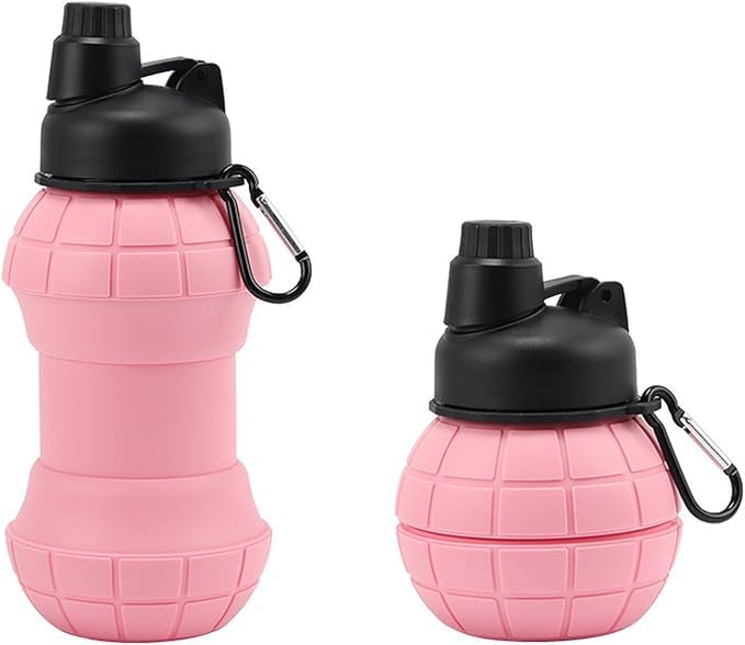 Soldtrue Collapsable Silicone Water Bottle 570Ml.| Leak-Proof Travel Sports Bottle With Screw Cap & Carabiner | Portable Hydrati