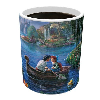 Morphing Mugs Disney - The Little Mermaid - Kiss the Girl - Thomas Kinkade - One 11 oz Color Changing Heat Sensitive Ceramic Mug