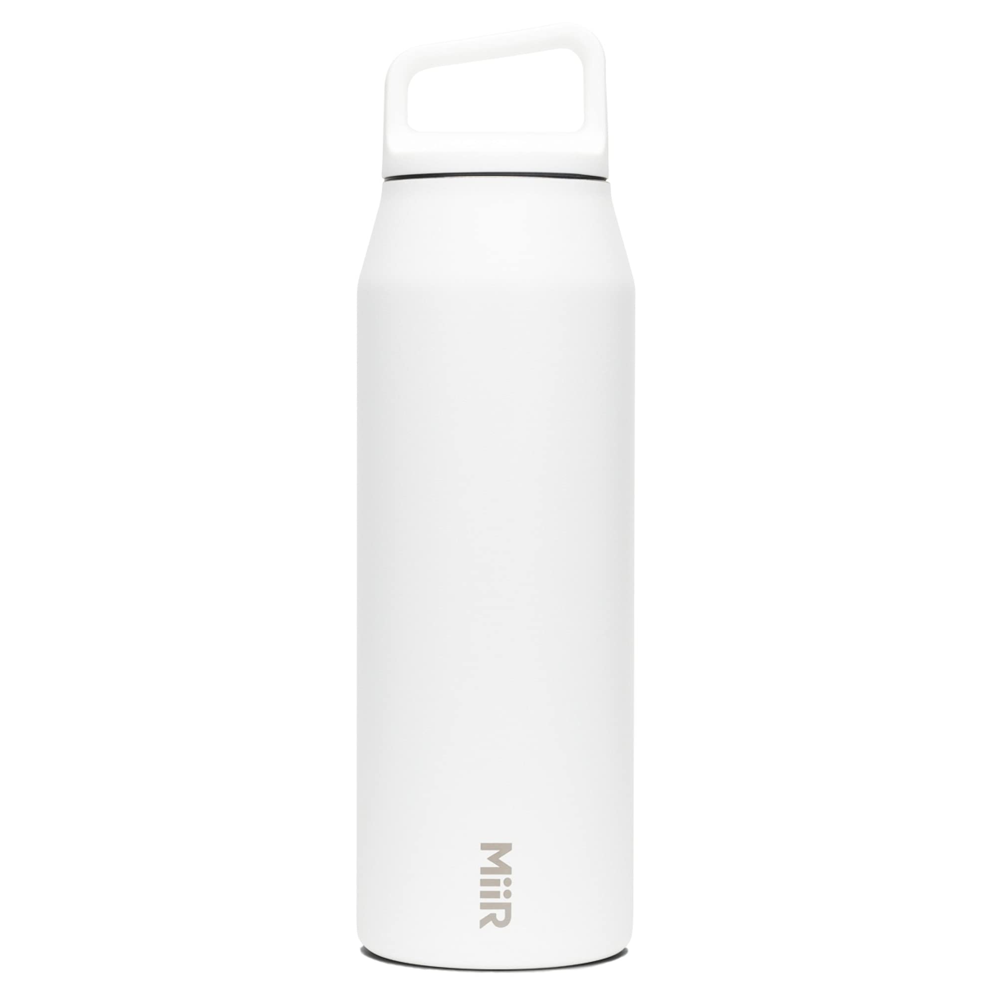 Miir, Wide Mouth Water Bottle, Vacuum Insulated, Leakproof, Stainless Steel Construction, White, 32 Oz