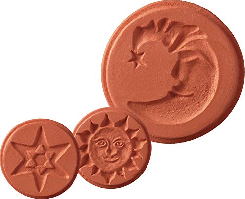 Jbk Pottery Terra Cotta Cookie Stamps (3 Piece Sky Set)