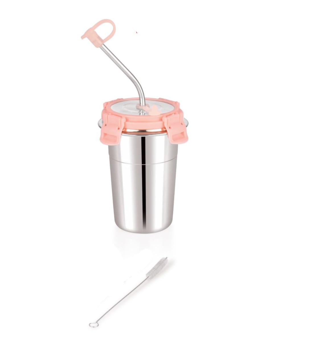 Marwall Stainless Steel Tumbler With Straw & Straw Cleaning Brush 400Ml