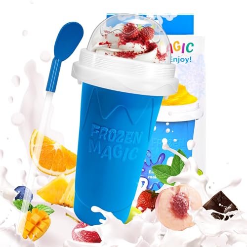 Slushy Maker Cup, Diy Magic Slushy Maker Squeeze Cup, Portable Smoothie Squeeze Cup For Juices, Milk And Ice Cream Make, Double