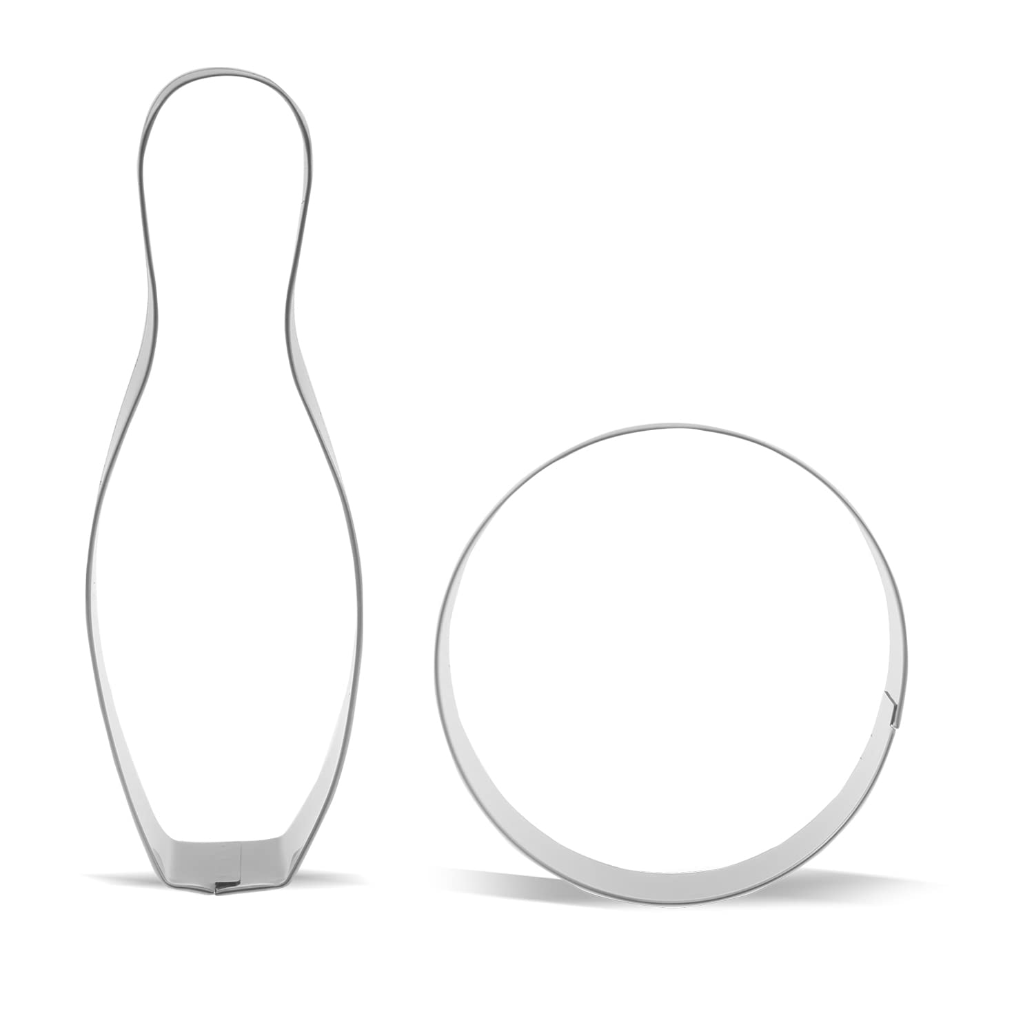 Bowling Pin And Bowling Ball Cookie Cutter - Stainless Steel