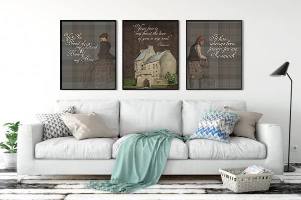 Silly Goose Gifts Scottish Dinna Fash Sassenach - Romantic Room Wall Art Decor Prints Sign Unframed (Brown)