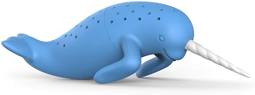 Genuine Fred, Spiked Tea, Narwhal Reusable Silicone Tea Infuser, Blue, Fun Gift For Tea Lovers, Clever Kitchen Gadget