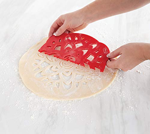 Talisman Designs Pie Top Cutter  10-Inch  Red  Pie Crust Cutter  Pie Decorating Tools  Pie Pastry Baking Accessories  Stencil Cr