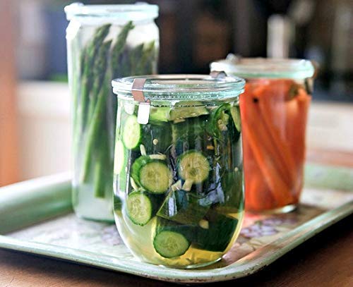 Weck Tulip Jar - Sour Dough Starter Jars For Sourdough - 1 X Weck 745 Large Clear Jar With Wide Mouth - 1 Liter Includes Glass L