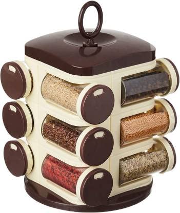 Drumstone Masala Rack Set, 12 Pcs Set 360 Degree Spice Kit For Kitchen Commodity Great Gifting Option (Multicolor)