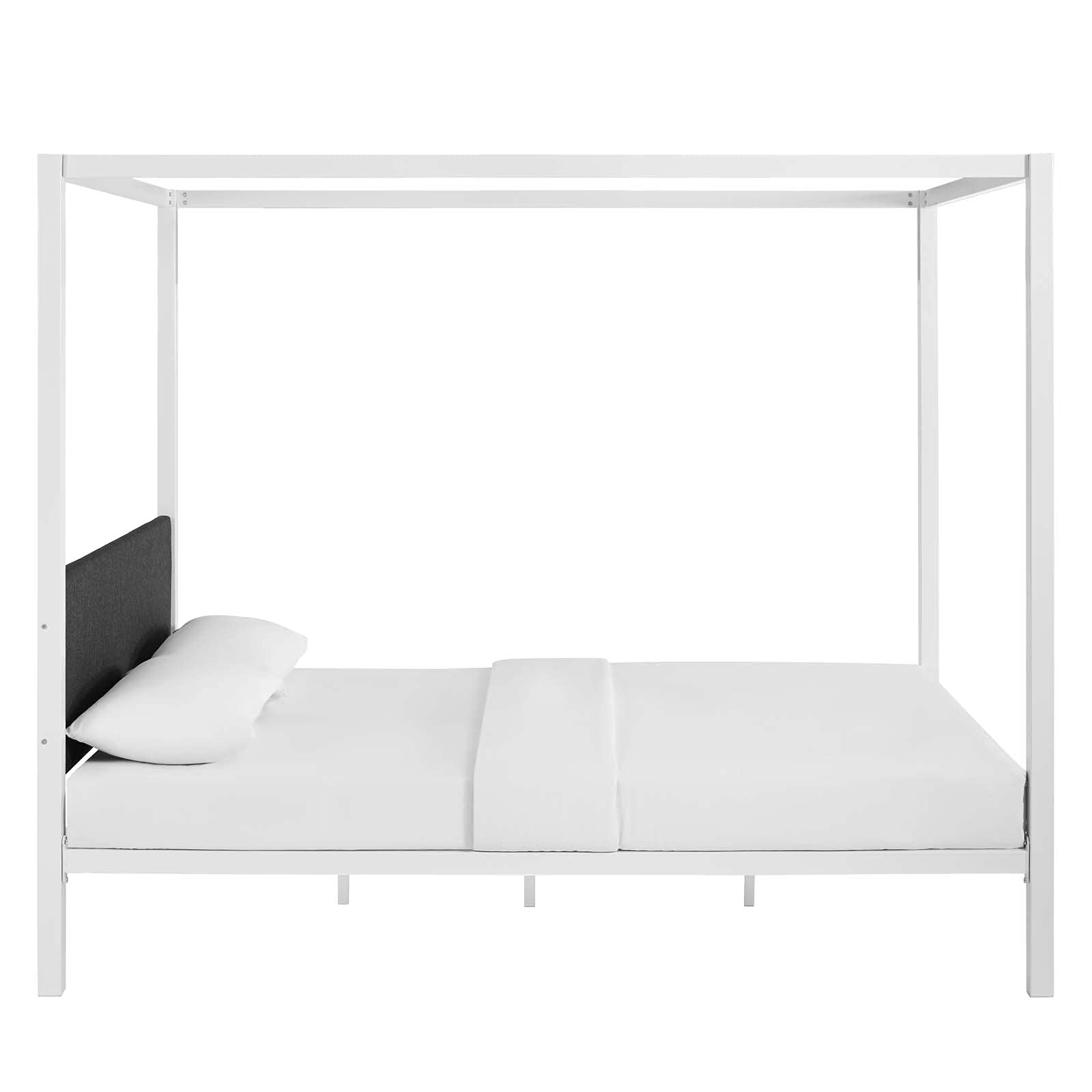CasaFoyer  Raina Queen Canopy Platform Bed | Rustic Charm | Sturdy Steel Frame | Supports 1323 lbs | No Box Spring Needed | Mattress Not Included