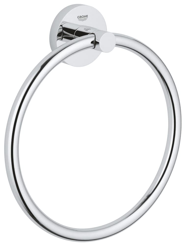 Grohe 40365001 Essentials Metal 7.48-In. Towel-Ring, Starlight Chrome