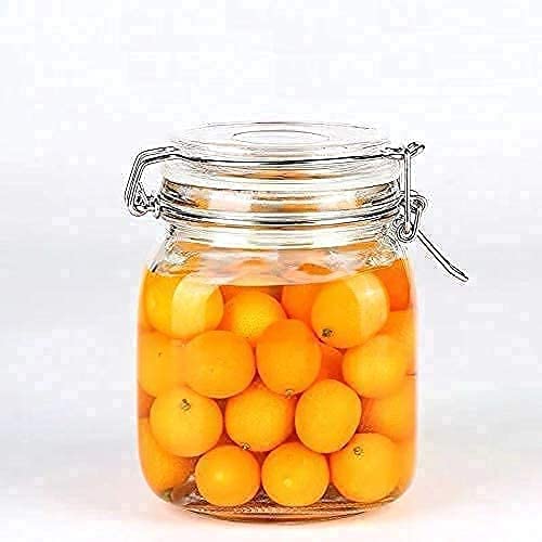 Gipibox Swing Top Glass Jar With Airtight Clip Lid (750Ml)  Leak Proof Storage Container With Rubber Gasket For Pickles, Spices