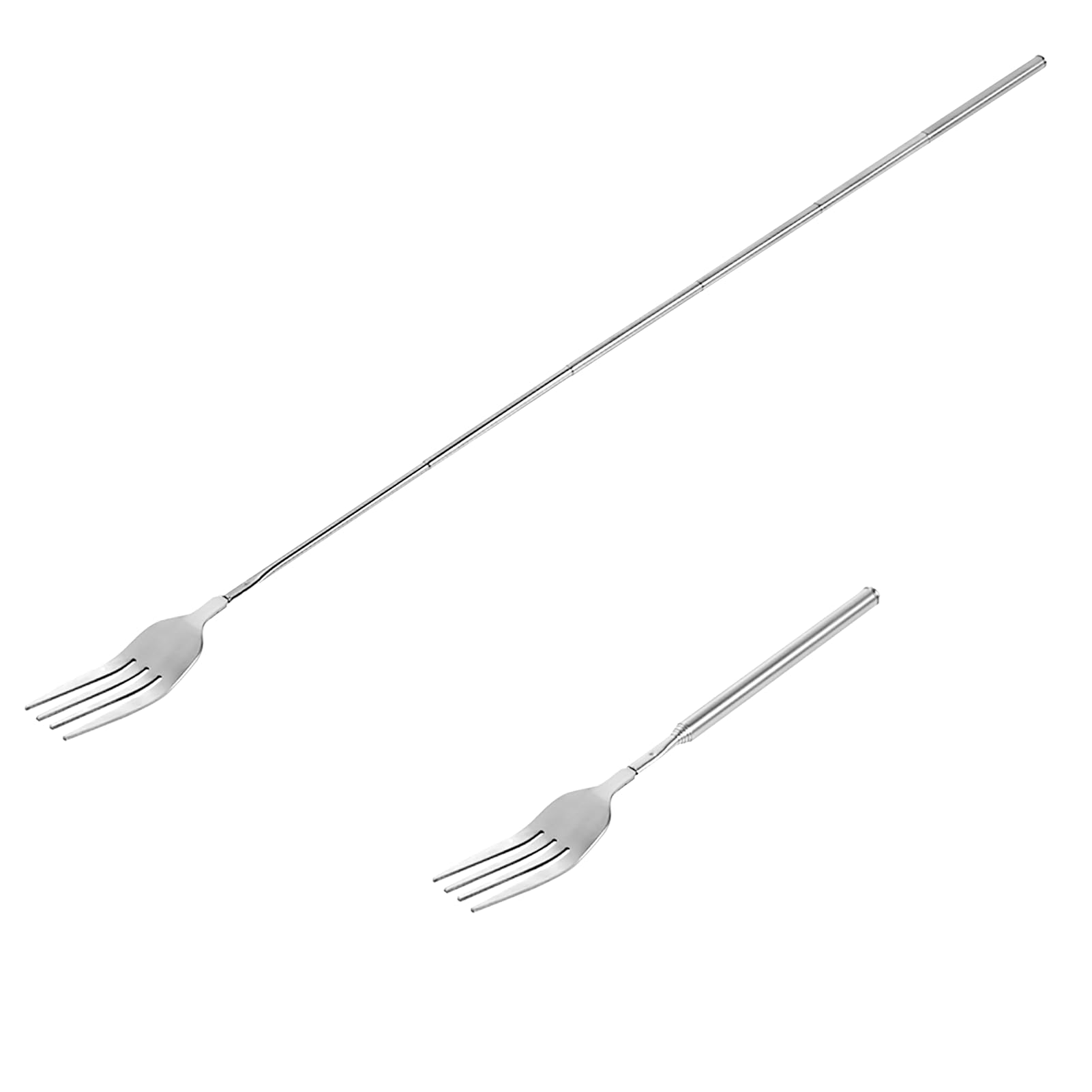 Haosie Extendable Fork, 8.7 to 25.4 Inch Long Fork Prank, Telescopic Fork, Retractable Fork BBQ Dinner Fruit Dessert Extended Fo